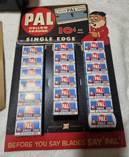 PAL Hollow Ground Razor Blades New In Box Display W 20 Packages Barber Shop NIB picture