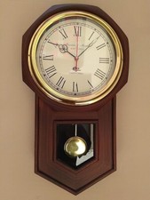 Wood and Brass Big Size Pendulum Look Wall Clock picture