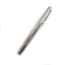 Pilot Custom Sterling Silver Plaid Fountain Pen 18K-750 F Nib SV925 Vintage picture