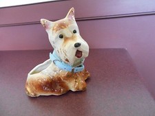 VINTAGE BROWN WITH GOLD SCOTTIE DOG PLANTER  picture