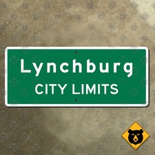 Lynchburg Virginia city limits highway road sign 2015 marker boundary 24x10 picture