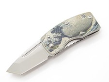 G. Sakai Seki Japan Ukimon Great Wave SPG STRIX Tanto Money Clip Folding Knife picture
