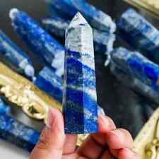 3.2'+' Natural Lapis Lazuli Hexagonal Tower Point Obelisk Healing Home Minerals picture
