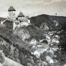 Carlstein Castle Stereoview Keystone View Co. Prague Czechoslovakia 1919 picture