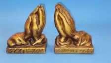 Set of 2 Vintage Lego Chalk Praying Hands Book Ends Made In Japan  picture