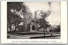 Millicent Library Fairhaven Massachusetts Stone Building ANTIQUE Postcard picture