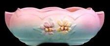 Hull Art Pottery Iris Line Pink & Blue Double Handled 8 5/8