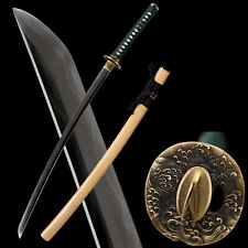 Japanese Katana Samurai Sword Clay Tempered L6 Steel Gunome Hamon Razor Sharp picture