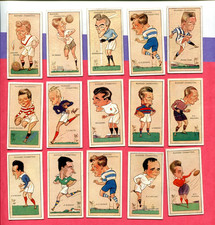 1926 JOHN PLAYER FOOTBALL CARICATURES BY MAC 15 DIFFERENT TOBACCO CARD LOT picture