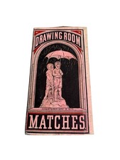 1870'S BARBER MATCH CO. DRAWING ROOM MATCHES MATCH BOX AKRON OHIO ANTIQUE picture