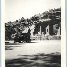 c1920s Denver CO Zoo Snapshot Photo Bear Mountain Touring Car Cage Rock Park Vtg picture
