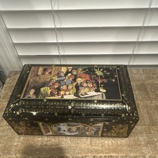 Vintage E Otto Schmidt Germany Christmas Cookie Tin Macht Hoch Die Tur Lebkuchen picture