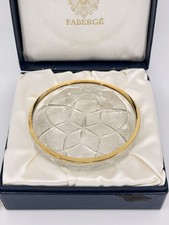 Faberge Imperial Collection Crystal Cut Bowl Gilded Rim 4.5” Signed w/ Box picture