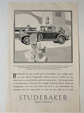 1929 Studebaker Print Ad President Eight Convertible Cabriolet Commander picture