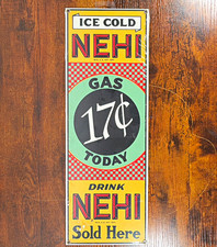 Vintage NEHI Cola Porcelain Sign 17¢ Gas Today Ande Rooney USA Advertising picture