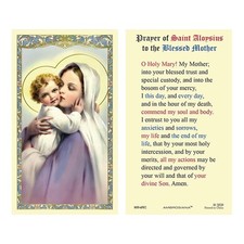 Madonna With His Child Holy Card Prayer Of Saint Aloysius To The Blessed Mother picture
