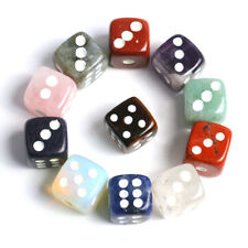 6 Sided D6 Dots Dice 15mm Crystal Stones Quartz Gemstone Carving Gifts Game Tool picture