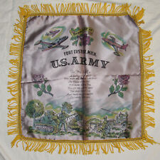 VTG Fort Custer Michigan Army WWII Military To My Wife Satin Pillow Cover Sham picture