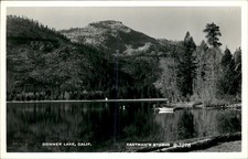 Donner Lake CA Lake and Mountains c1920s-30s Real Photo Vintage Postcard picture