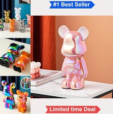 Ceramic Piggy Bank Bear Shaped Pink Coin Bank for Kids Adults Modern Decor Gift picture