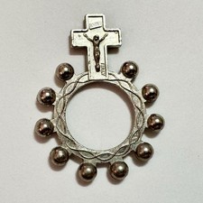 Vintage 1960’s INRI Ring Medal Finger Pocket Rosary Prayer Catholic Italy Nice picture