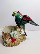 VTG Hand Painted Parrot on Tree w/ Grape Vine Figurine Planter Japan 1945-1955  picture