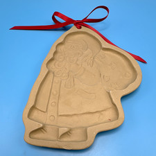 Vintage 1989 Brown Bag Cookie Art Mini Santa Christmas Mold Ornament Chip picture
