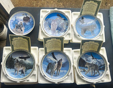 Lot of 6 Bradford Exchange Wolf Collector Plates Vintage Wildlife Art (4 COAs) picture