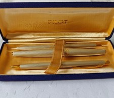 ILOT Pilot Fountain Pen Ballpoint Pen Mechanical Pencil 3 Piece Set 14k picture