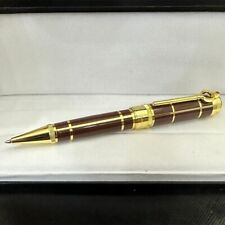 Luxury Great Writers Series Brown - Gold Clip 0.7mm Ballpoint Pen No Box picture