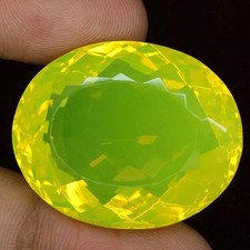 92.00 Ct+ Natural Yellow Opal Fire Flawless Certified Loose Gemstone Oval Cut picture