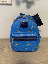 Loungefly New/NWT Disney Peter Pan Flying TinkerBell AOP Blue Mini Backpack picture