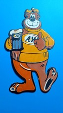 Vintage A&W Root Beer Bear Rooty Porcelain Enamel Metal Metal sign 8