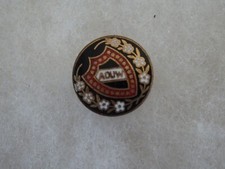 Antique AOUW Ancient Order Of United Workmen crest badge vintage logo pin picture