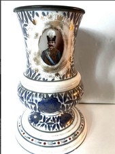 VICTORIAN PORTRAIT Opaline  GLASS VASE picture