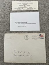 NOV 1963 JFK TEXAS WELCOME DINNER CONTRIBUTION TICKET W/Original Envelopes RARE picture
