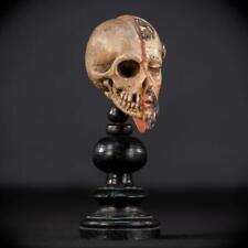 RARE Memento Mori | French Antique 1700s Wooden Skull | 18th Century Wood Death_ picture