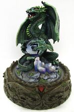 Franklin Mint Micheal Whelan Hand-Painted Limited Edition Green Dragon Figurine. picture