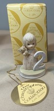 Vintage Lefton Christopher Collection Age 2 Birthday Girl Bear Figurine With Box picture