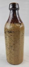 Antique Dr. Cronk Stoneware Beer Bottle Sarsparilla 12 Sided Paneled 2-Tone Blob picture