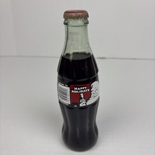 Coca Cola Classic Santa Claus Happy Holidays Coke 8 oz Glass Bottle Collectible picture