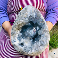 23.03LB Natural Blue Celestite Crystal Geode Cave Mineral Specimen Reiki Decor picture