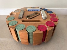 Vintage 400pc Clay Poker Chip Set DIAMOND SQUARE *4 COLORS* Carousel Case picture
