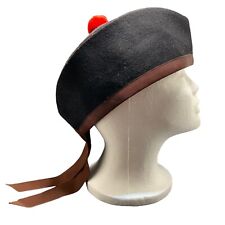 British Scottish Highland Pipers Black Glengarry Cap Hat picture