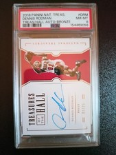 2018 Panini National Treasures Dennis Rodman Bronze Auto /25 PSA 8 picture