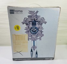 Jc Penny Home Collection Solid Antiqued Rare Walnut Cuckoo Clock Very Nice 6320 picture