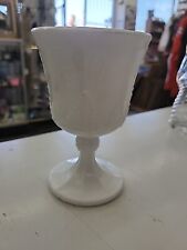 Vtg Indiana White Milk Glass Footed Goblet Sherbet Cup Colonial Harvest Grape picture