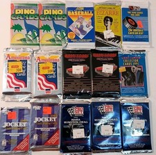 Vintage 1990s Trading Card Wax Pack Lot Non-Sport, Sports, Dinosaurs, Cars (15) picture