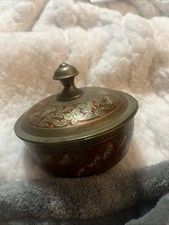 Vintage 1960’s India Solid Brass Trinket/Pedestal Bowl picture