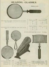 Catalog Page Ad Reading Glasses Magnifying Brass Coddingtons Aplanatic  1907 picture